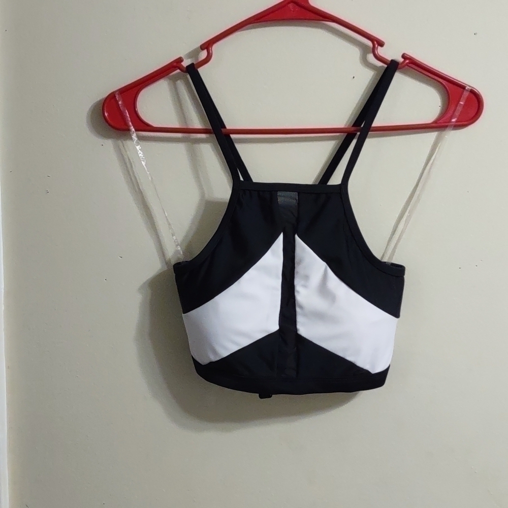 Black and white swim suit top